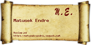 Matusek Endre névjegykártya